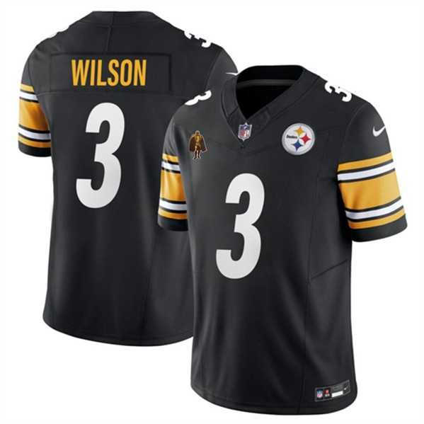 Men & Women & Youth Pittsburgh Steelers #3 Russell Wilson Black F.U.S.E. With Walter Payton Patch Vapor Untouchable Limited Stitched Jersey